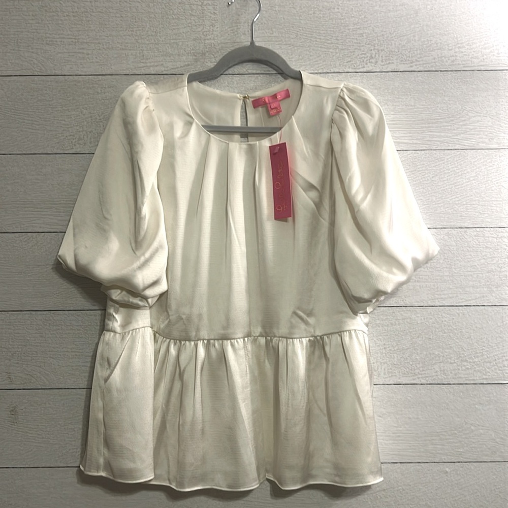 Lilly Pulitzer Blakelynn Elbow Sleeve Blouse NWT Size 14